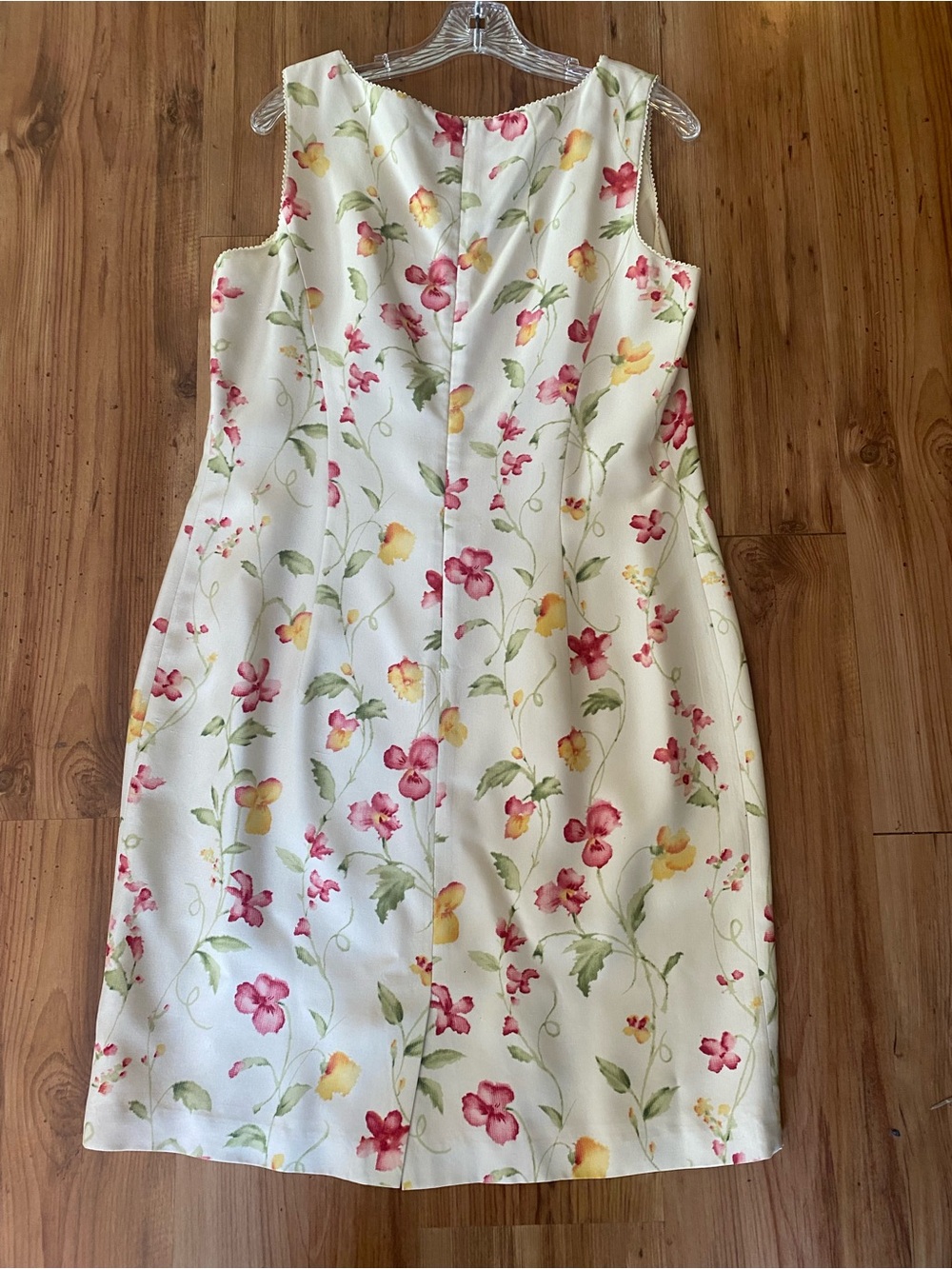 Ann Taylor Sleeveless Floral Sheath Women’s  Dress - Pink & Yellow Blooms Lined - Picture 2 of 9